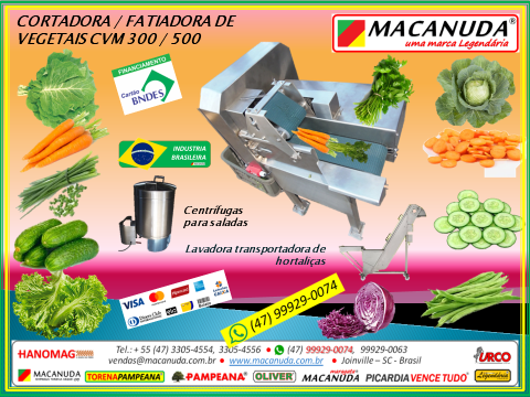 CVM 300 MACANUDA, CORTADOR INDUSTRIAL TRANSVERSAL DE VEGETAIS