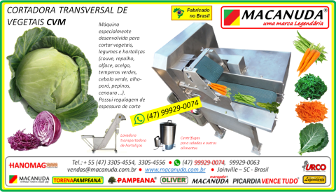 MÁQUINA INDUSTRIAL MACANUDA PARA FATIAR REPOLHO VENDAS EM FORTALEZA